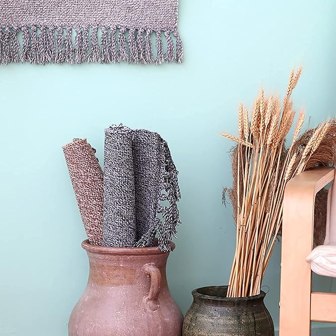 Cotton Bathroom Rug Reversible Laundry Room Rag Rug. Hand Woven Chindi Area Rug - Image 7