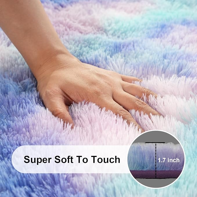 4x6 Rugs for Bedroom, Fluffy Area Rugs for Living Room, Small Fuzzy Shag Soft - Image 2