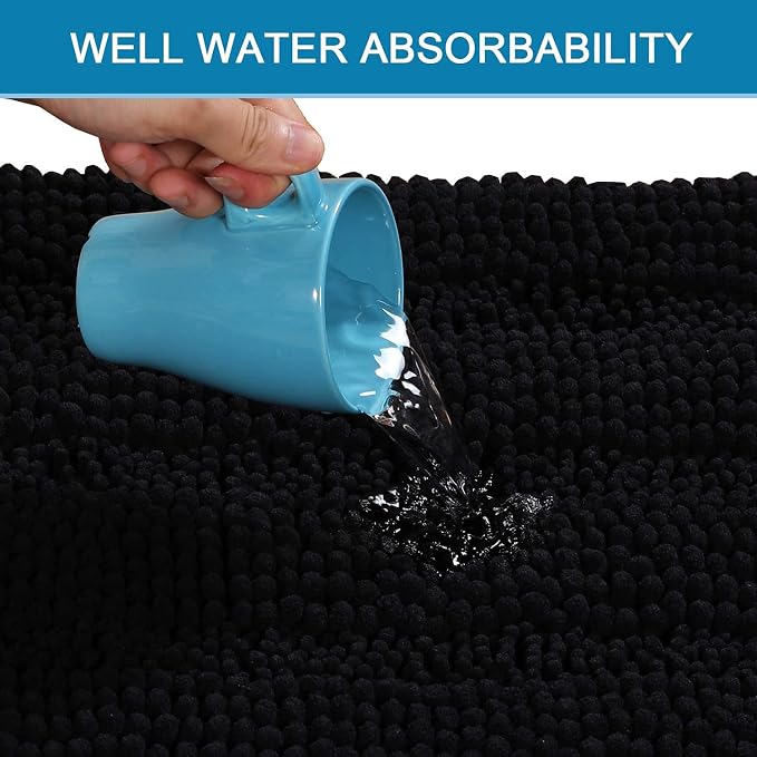 H.VERSAILTEX Bathroom Rugs Bath Rugs Non Slip Bath Mats Extra Thick Chenille - Image 5