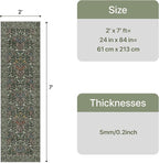 GENIMO Washable Floral Runner Rug 2x7, Non-Slip Long Hallway Carpet - Image 2
