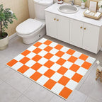Terrug Orange and White Checkered Rug - Image 4