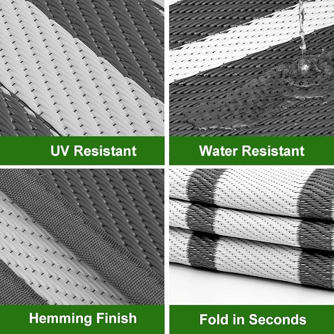 RURALITY Outdoor Rugs 6x9 Waterproof - Image 4