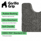GORILLA GRIP Plush Absorbent Shaggy Chenille Bath Rug Mat - Image 3
