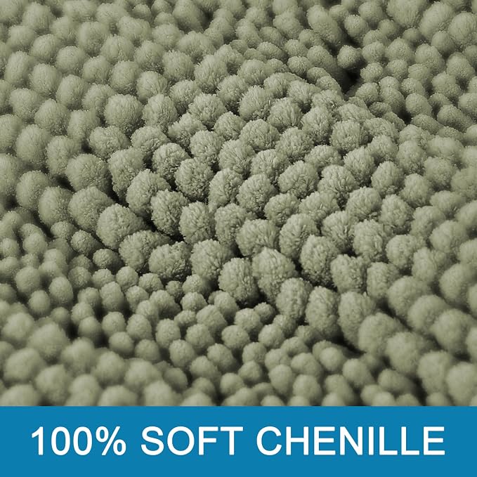 H.VERSAILTEX Bathroom Rug Sets 2 Piece Bath Mats Non Slip Thick Soft Chenille - Image 3