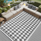 HUGEAR Outdoor Waterproof Rug 9'x12' Plastic Straw Rugs Washable Reversible - Image 4