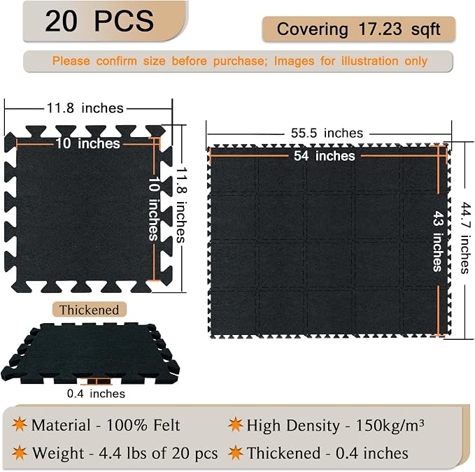 TroyStudio Thick Sound Absorbing Interlocking Floor Mats, Non-Slip Anti - Image 2