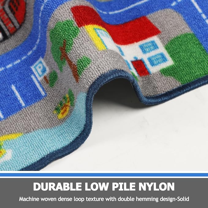 Capslpad Blue Car Road Kid Rug Carpet Playmat - Image 4