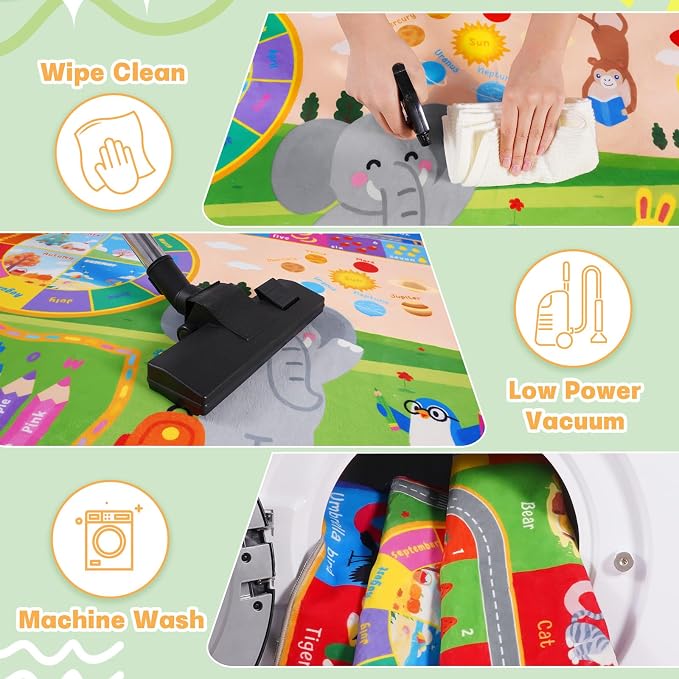 Pionblank Kids Rug for Living Room Playroom Classroom, Nursery 8x10 Rugs for - Image 8