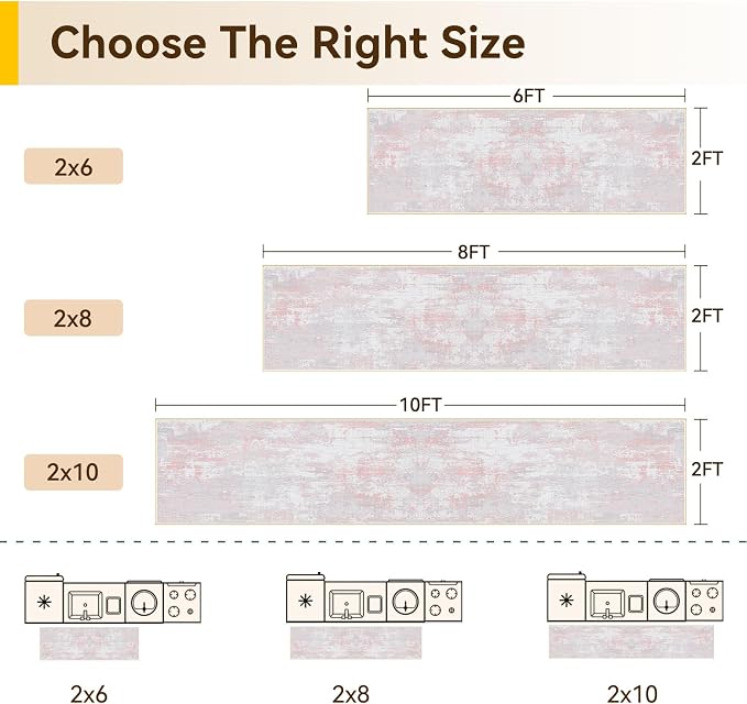 RELEANY Washable Area Rugs 2'x8' Non-Slip Modern Abstract Soft - Image 2