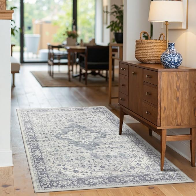Rugxara 3x5 Washable Entryway Rug, Non Slip Boho Runner Rugs - Image 3