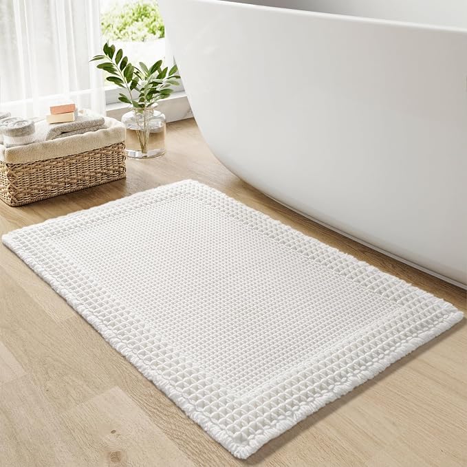 RESARE Waffle Bath Mat for Bathroom, Super Absorbent Bathroom Rugs Non Slip by Resare