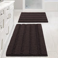 Non Slip Thick Shaggy Chenille Bathroom Rug Mat Set Extra Soft and Absorbent by HVERSAILTEX