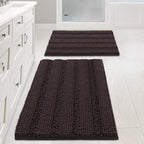 Non Slip Thick Shaggy Chenille Bathroom Rug Mat Set Extra Soft and Absorbent by HVERSAILTEX