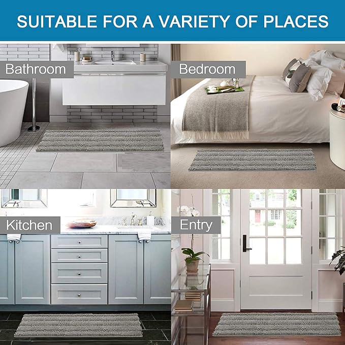 H.VERSAILTEX Bathroom Rugs Bath Mat Runner Rug Non Slip Kitchen Rug Extra Long - Image 6
