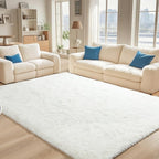 BENRON White Fluffy Rugs for Living Room 4x6, Soft Cream Area Rug for Kids by BENRON