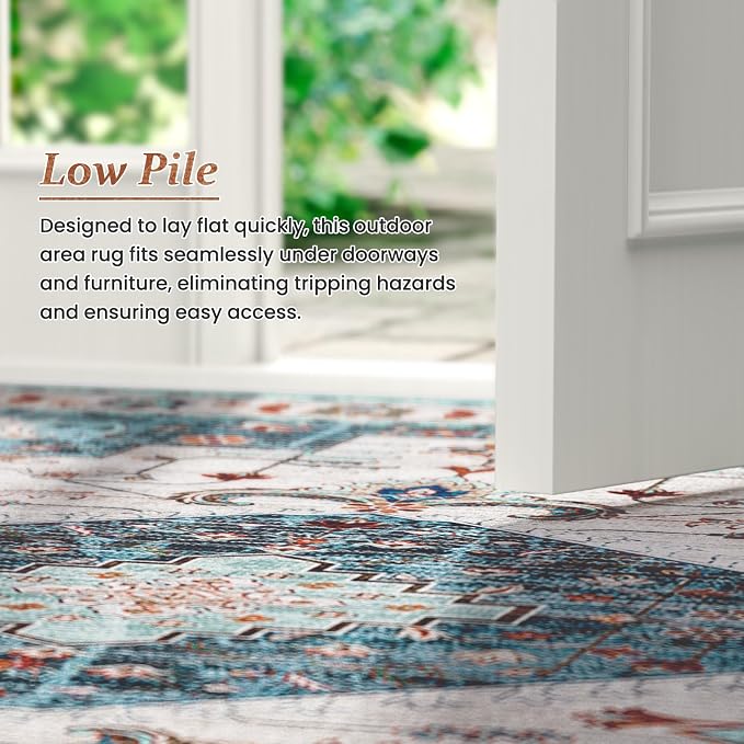 LuxStep Indoor-Outdoor Area Rug 5x7 Ft Washable Outside Rug Outdoor Carpet - Image 4