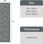 GENIMO Floral Washable Runner Rug 2’6” x 10’, Non-Slip Long Hallway Carpet - Image 2