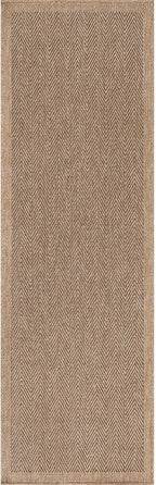 CAMILSON Indoor and Outdoor Runner Rug Natural Herringbone Seagrass Boho Design - Image 2