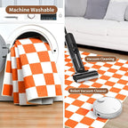 Terrug Orange and White Checkered Rug - Image 6
