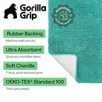 GORILLA GRIP Bath Rug Mat 60x24, Thick Soft Absorbent Chenille, Quick Dry - Image 2
