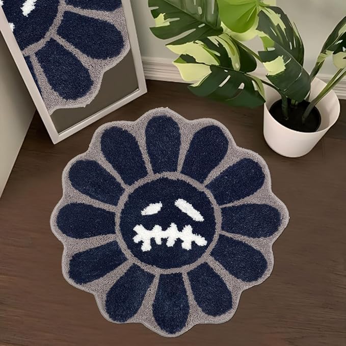 Trippy Happy Face Rug Cool Rugs Tufted Quick Dry Bath Mats by Shovagy