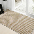 Dirt Trapping Door Mat 32x48, Taupe & White Faux Jute Entryway Rug | Low-Profile by Unknown