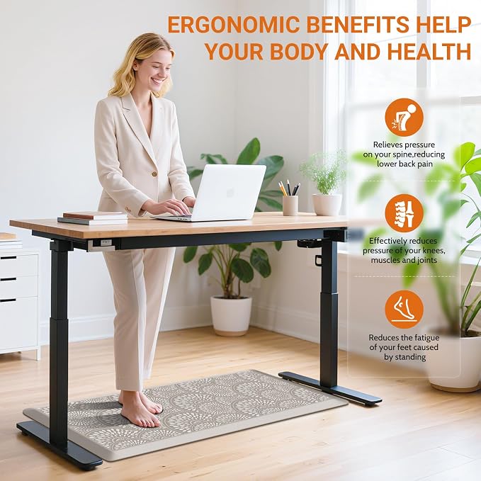 Mattitude 4/5 Inch Kitchen Mat, 20x54in Heavy Duty Ergonomic Comfort Foam - Image 6