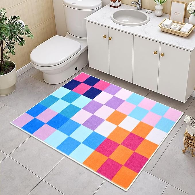 Terrug Multicolored Checkered Rug - Image 4