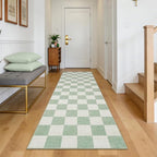 GarveeHome Checkered Sage Green 2x6 Washable Kitchen Runner Rus Geometric - Image 4