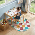 jinchan Macy Arched 3x5 Washable Kids Area Rug, Modern Colorful Checkered - Image 8