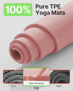 YOTTOY Large Yoga Mat, Extra Wide TPE Exercise Mat, Non-Slip Workout Mat - Image 3