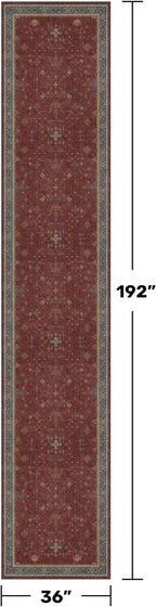 Hazo Haus Boho Washable 3x16 Extra Long Hallway Runner Rug, Burgundy Waterproof - Image 2