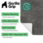 GORILLA GRIP Bath Rug Mat 30x20, Thick Soft Absorbent Chenille, Quick Dry - Image 2