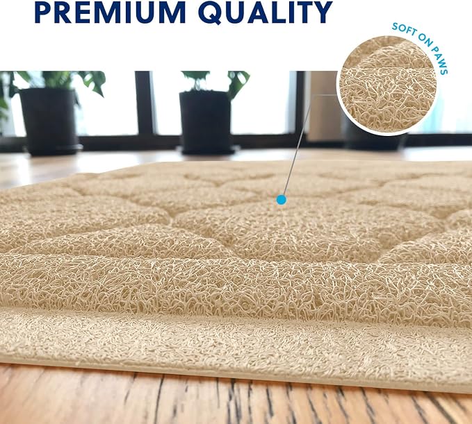 WePet Cat Litter Box Mat, Kitty Premium PVC Pad, Durable Trapping Rug, - Image 4