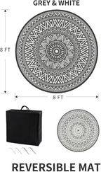 MontVoo Outdoor Rug Carpet Waterproof Round 8ft Outdoor Patio Rug Mat - Image 2