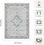 Rugxara 5X7 Washable Area Rug for Living Room, Vintage Large Boho Rugs for - Image 2