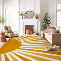 Lahome 10' x 14' Boho Rainbow Sun Faux Wool Area Rug, Non Slip, Lightweight by Lahome