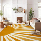 Lahome 10' x 14' Boho Rainbow Sun Faux Wool Area Rug, Non Slip, Lightweight by Lahome
