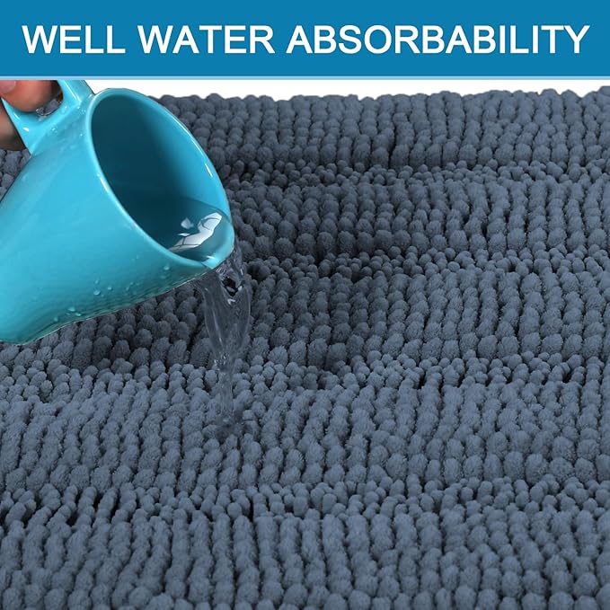 H.VERSAILTEX Bathroom Rug Sets 2 Piece Bath Mats Non Slip Thick Soft Chenille - Image 5