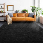 ISEAU Black Rug Super Soft Shaggy 4x6 Feet Rugs - Image 8