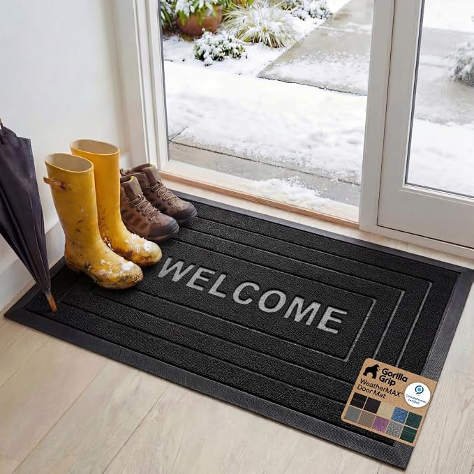 GORILLA GRIP 100% Waterproof All-Season WeatherMAX Doormat, US Designed Natural by Unknown