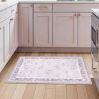 LIVEBOX Floral Washable Rug 2x3, Lavender Bathroom Rugs Non Slip Soft Bedroom - Image 2