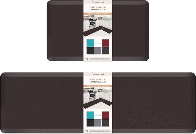HappyTrends 2 PCS Kitchen Mat Cushioned Anti-Fatigue Floor Mat, Heavy Duty by HappyTrends