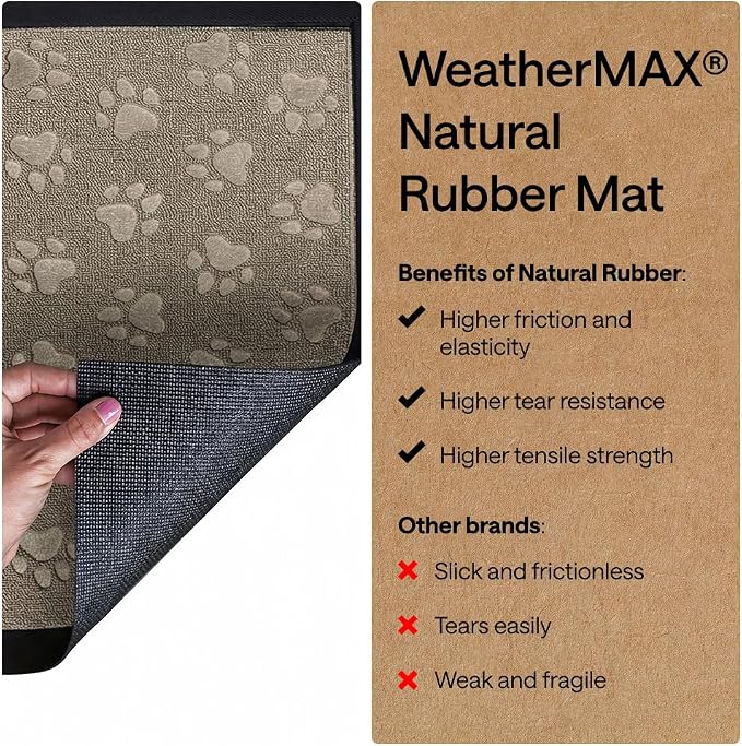 GORILLA GRIP 100% Waterproof All-Season WeatherMAX Doormat 35x23, US Designed - Image 6