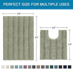 H.VERSAILTEX Bathroom Rug Sets 2 Piece Bath Mats Non Slip Thick Soft Chenille - Image 2