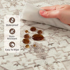 Rugxara Washable Area Rug for Living Room, Vintage Neutral Boho Rugs for Office - Image 9