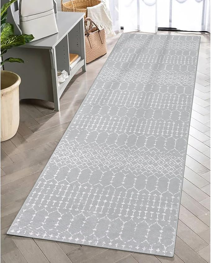 Lahome Moroccan Runners for Hallways 2x6 Washable Non-Slip Carpet Runner Throw by Lahome