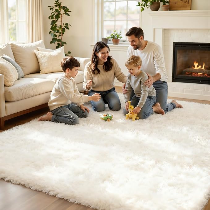 6x9 Area Rug for Living Room, Ultra Soft Fluffy Shag Rugs for Bedroom, Non-Slip - Image 5