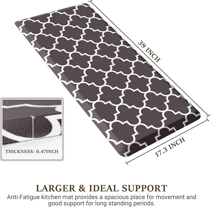 WISELIFE Kitchen Mat Cushioned Anti-Fatigue Kitchen Rug, 17.3"x 39", Non Slip - Image 2