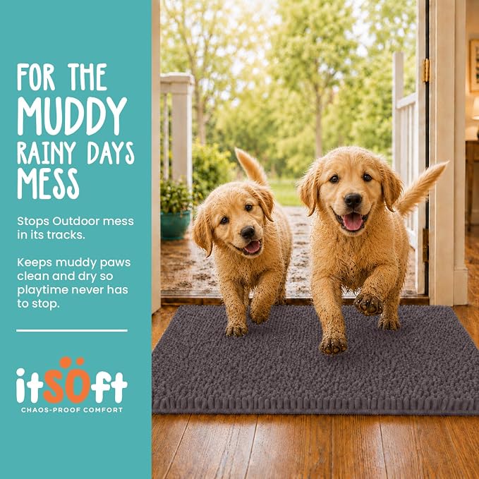 Dog Rugs for Muddy Paws 61x31 | Cleaner Mud Free Floors | Muddy Dogs Mats for - Image 2
